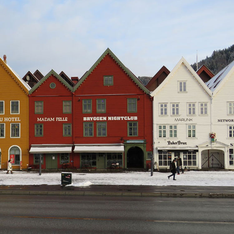 The building fronts of Bryggen, a highlight of our 2 day Bergen Itinerary