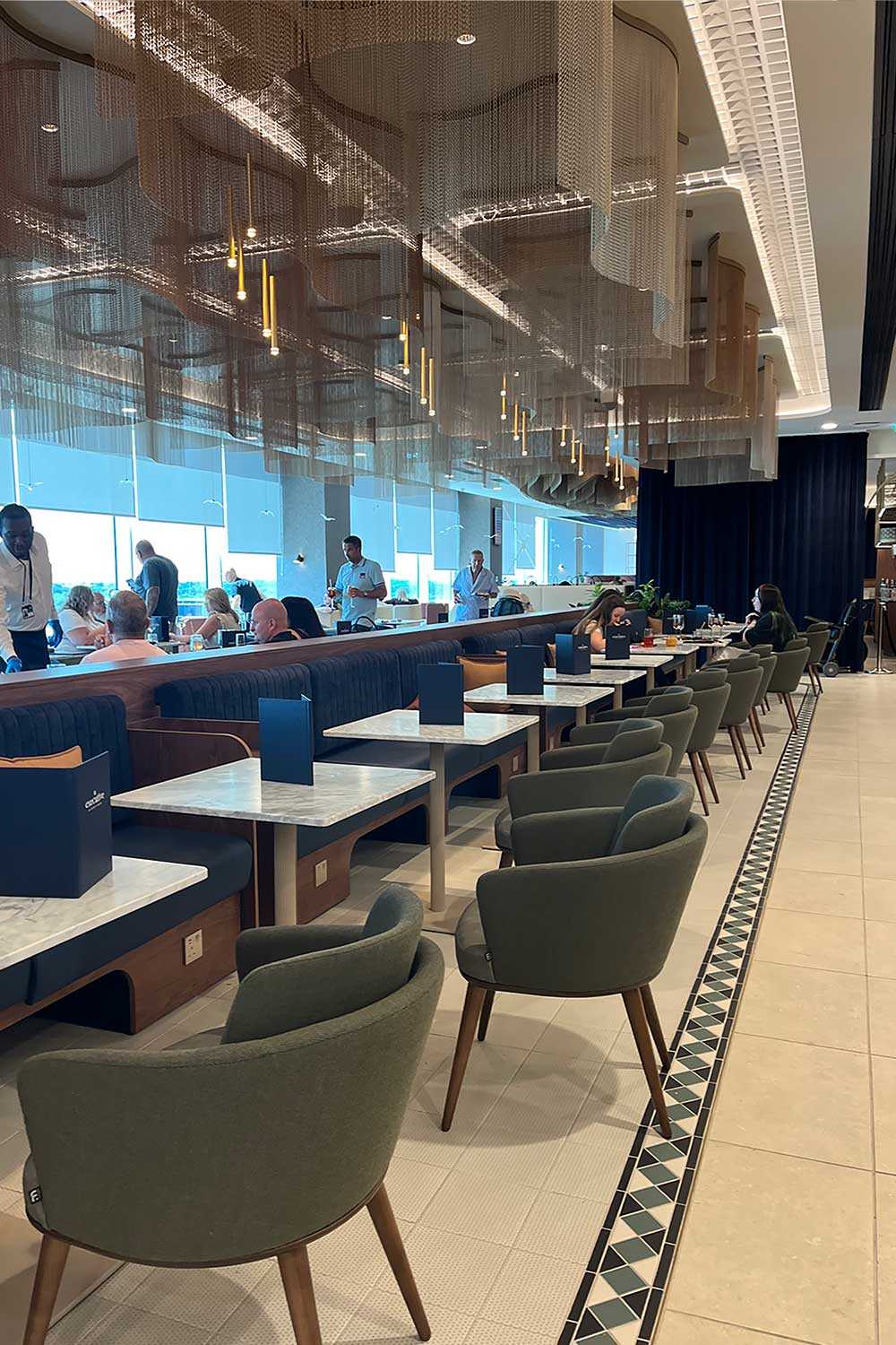 Inside the dining area of the Executive by Escape Lounge
