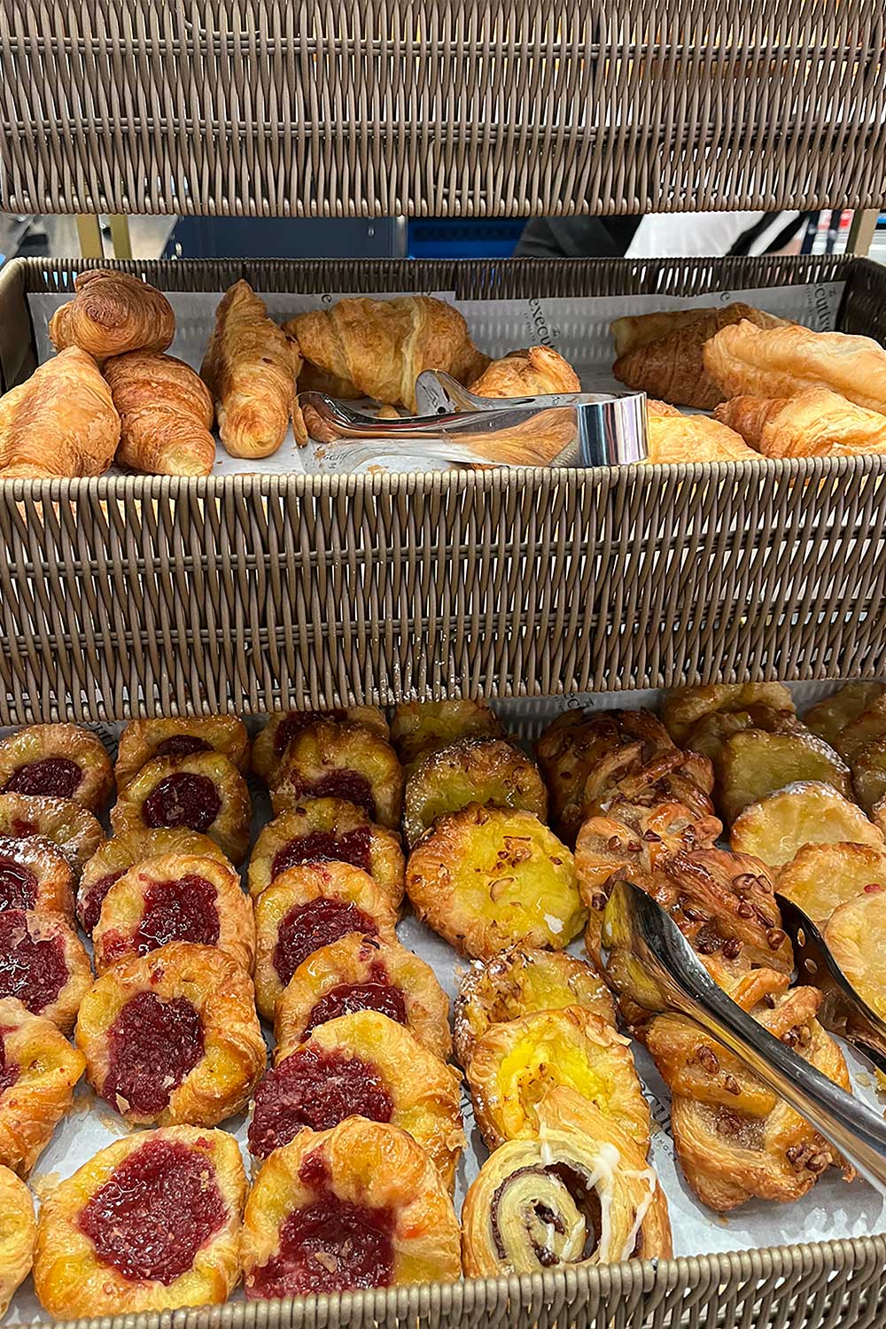Pastries gallore in the coffee area